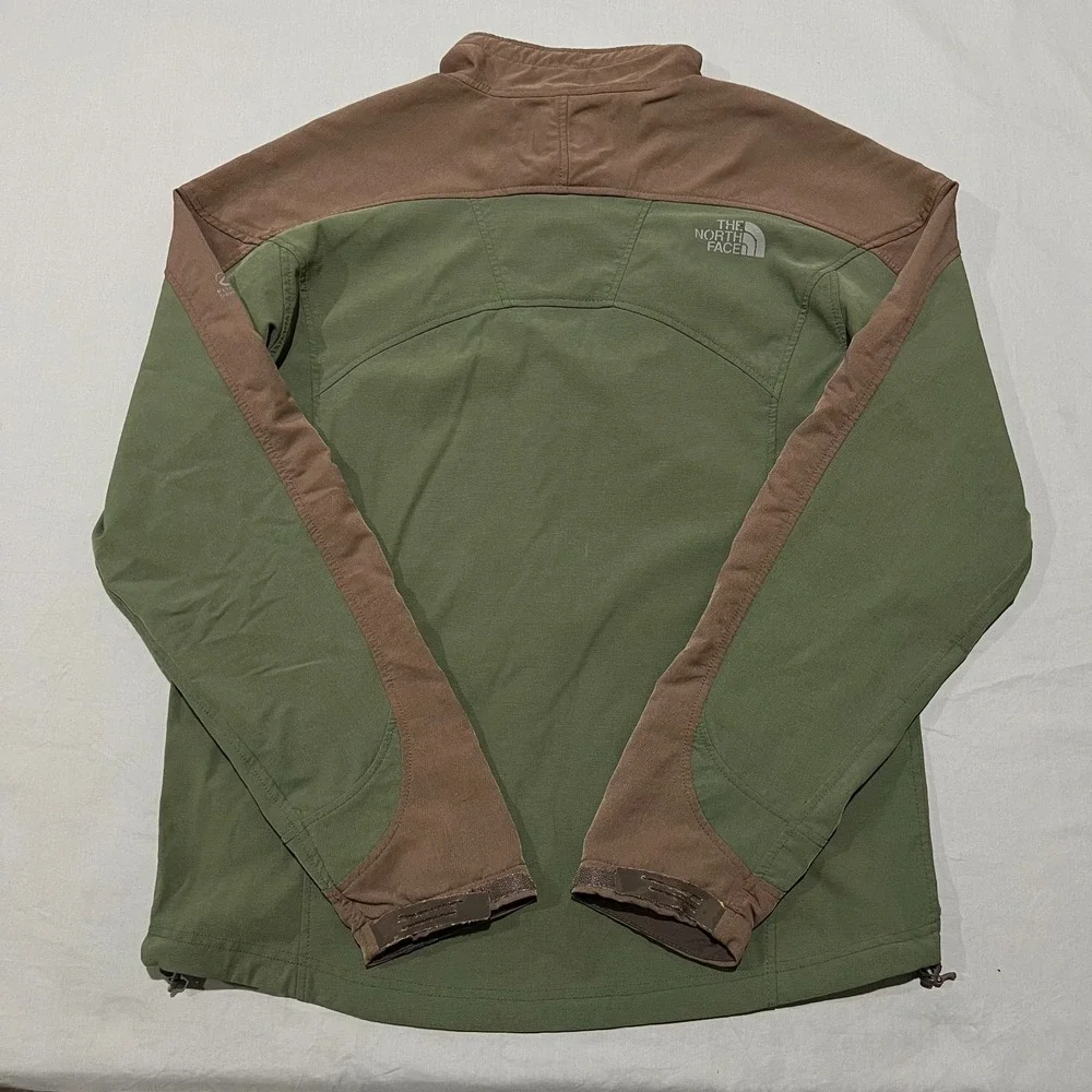 North Face Men Olive Green Brown Apex Flight Series Soft Shell Full Zip Jacket M